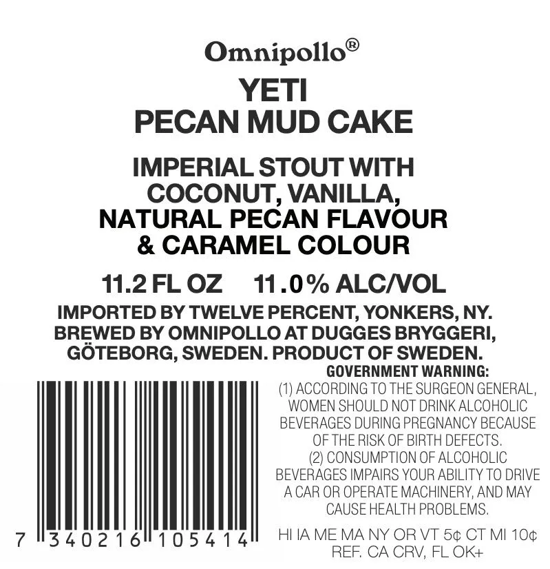 Yeti Pecan Mud Cake — full label as filed with TTB