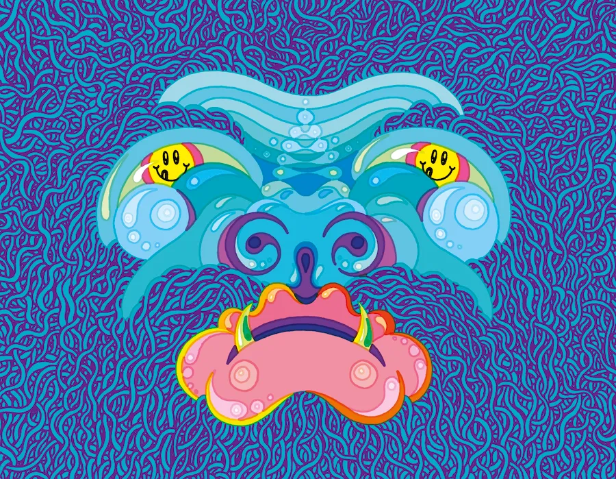 Yeti Pecan Mud Cake label art — OMNIPOLLO