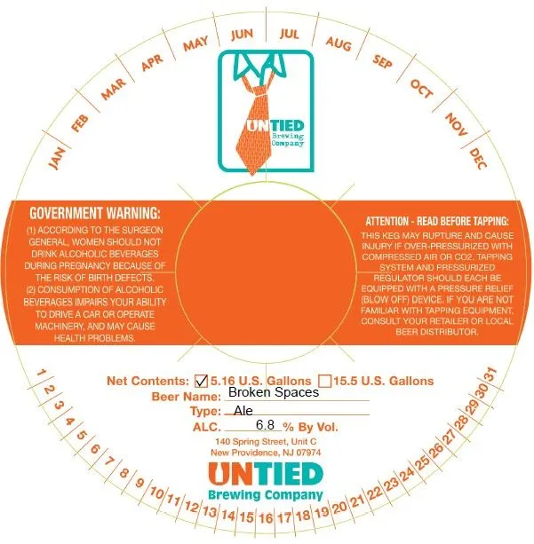 Broken Spaces — full label as filed with TTB