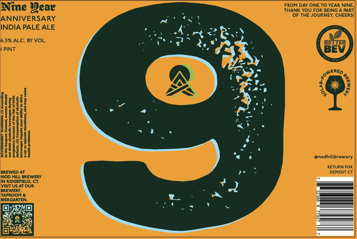 Nine Year Anniversary India Pale Ale — full label as filed with TTB