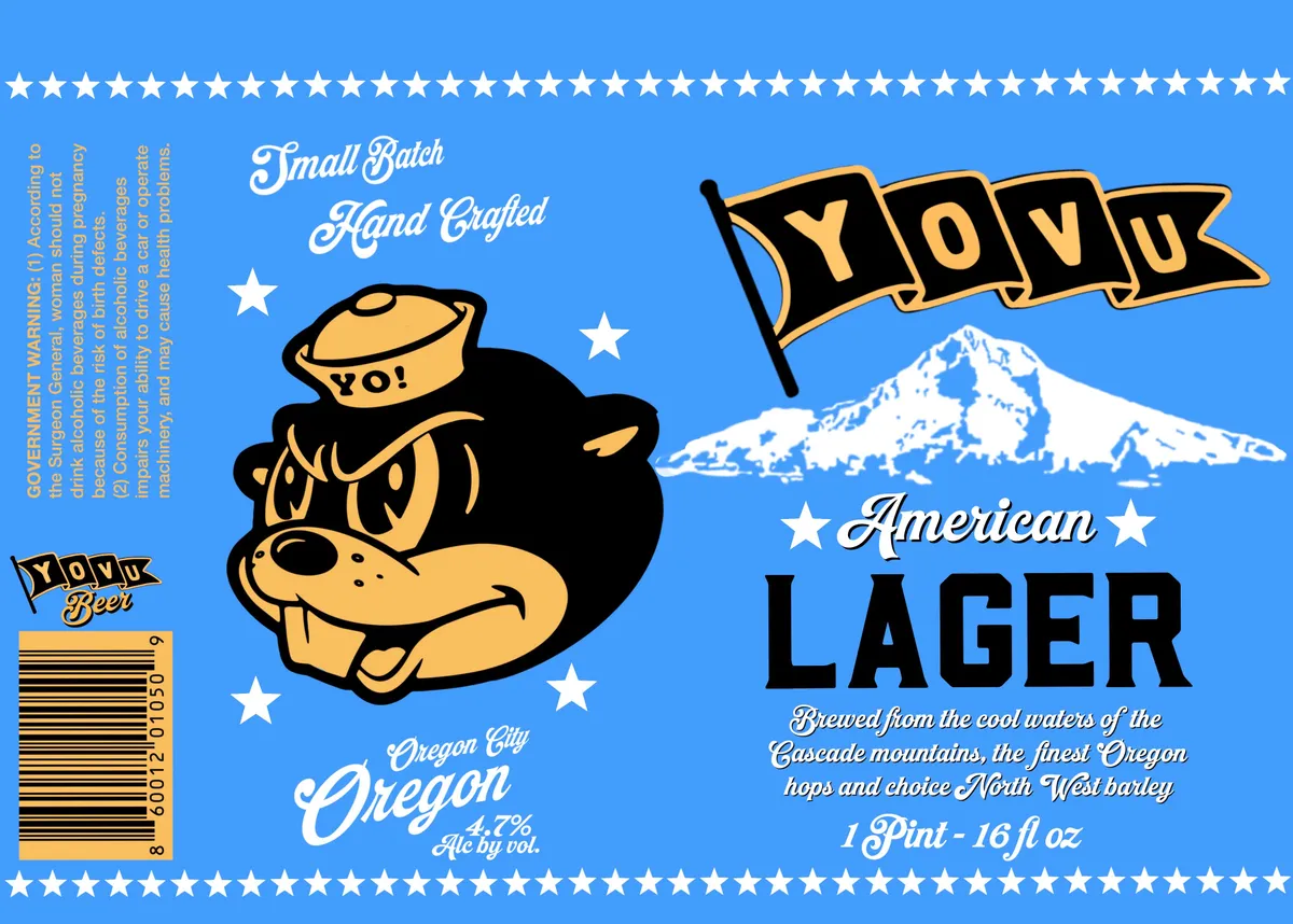 Yovu American Lager — full label as filed with TTB