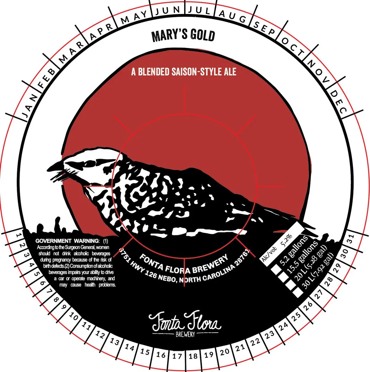 Mary's Gold — full label as filed with TTB