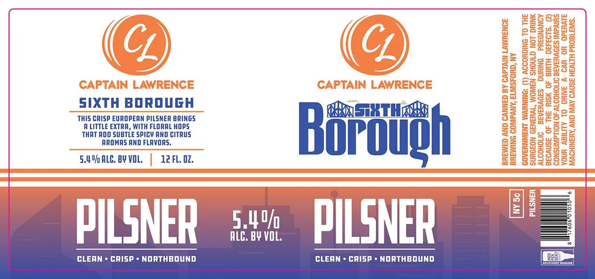 Sixth Borough Pilsner — full label as filed with TTB