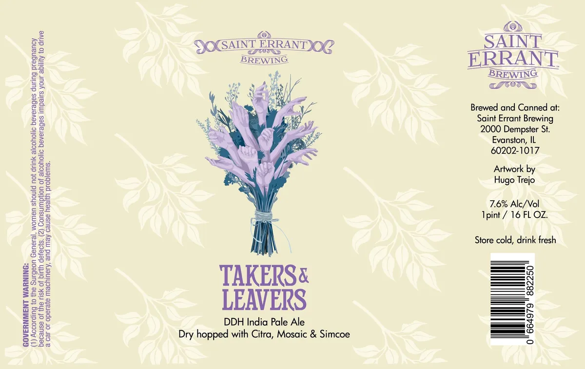 Takers & Leavers — full label as filed with TTB