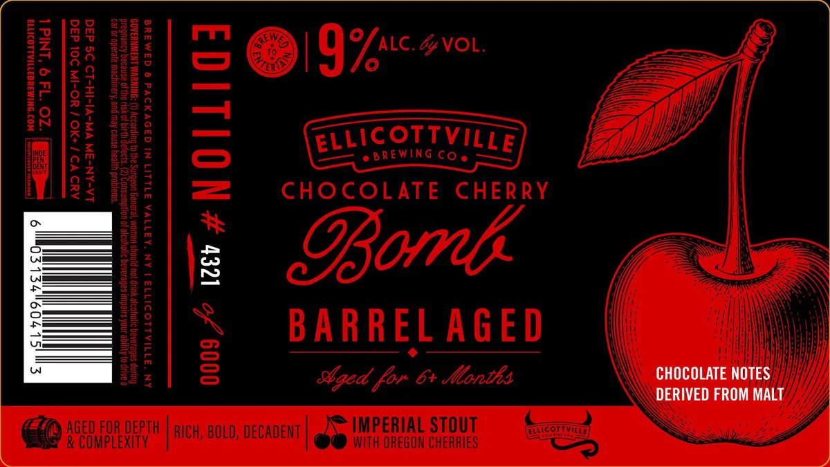 Chocolate Cherry Bomb Barrel Aged label