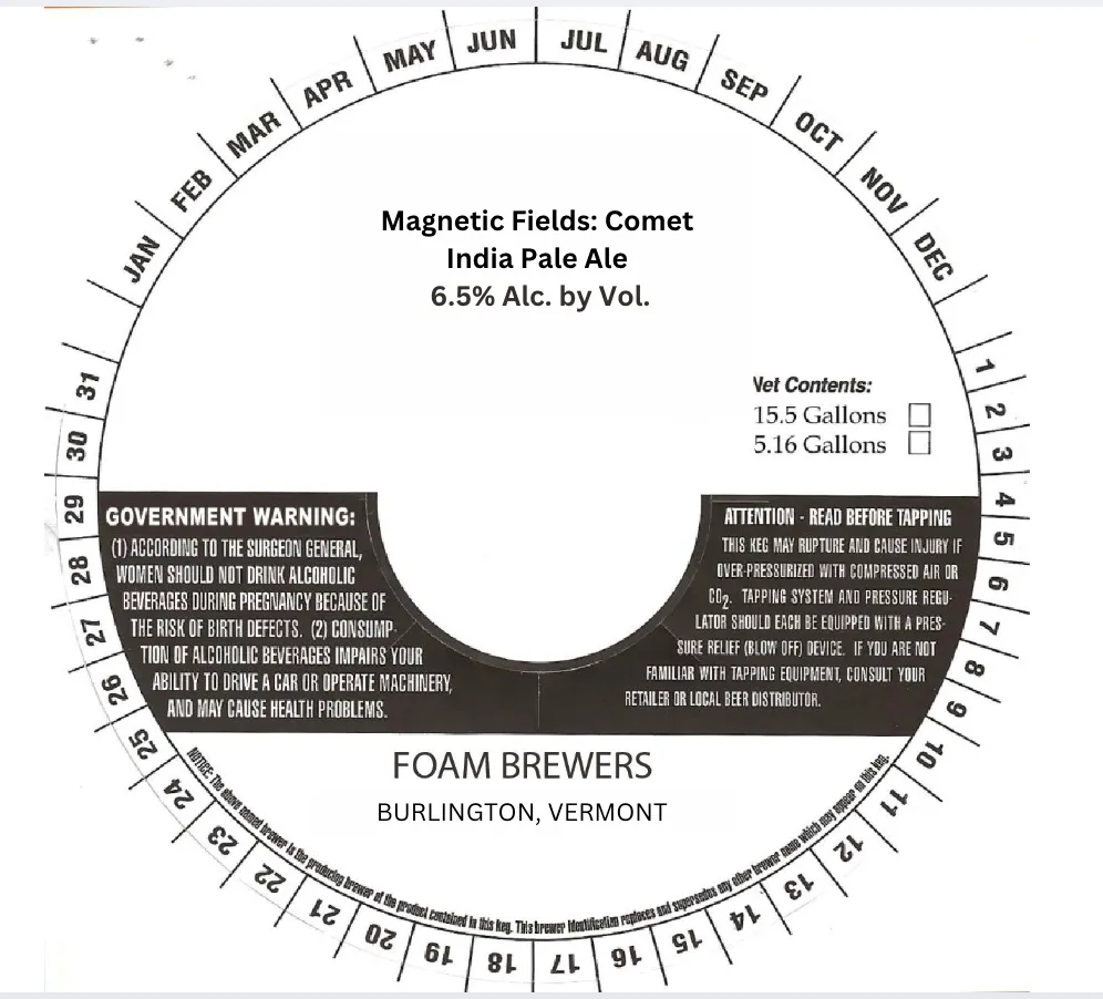 Magnetic Fields: Comet — full label as filed with TTB
