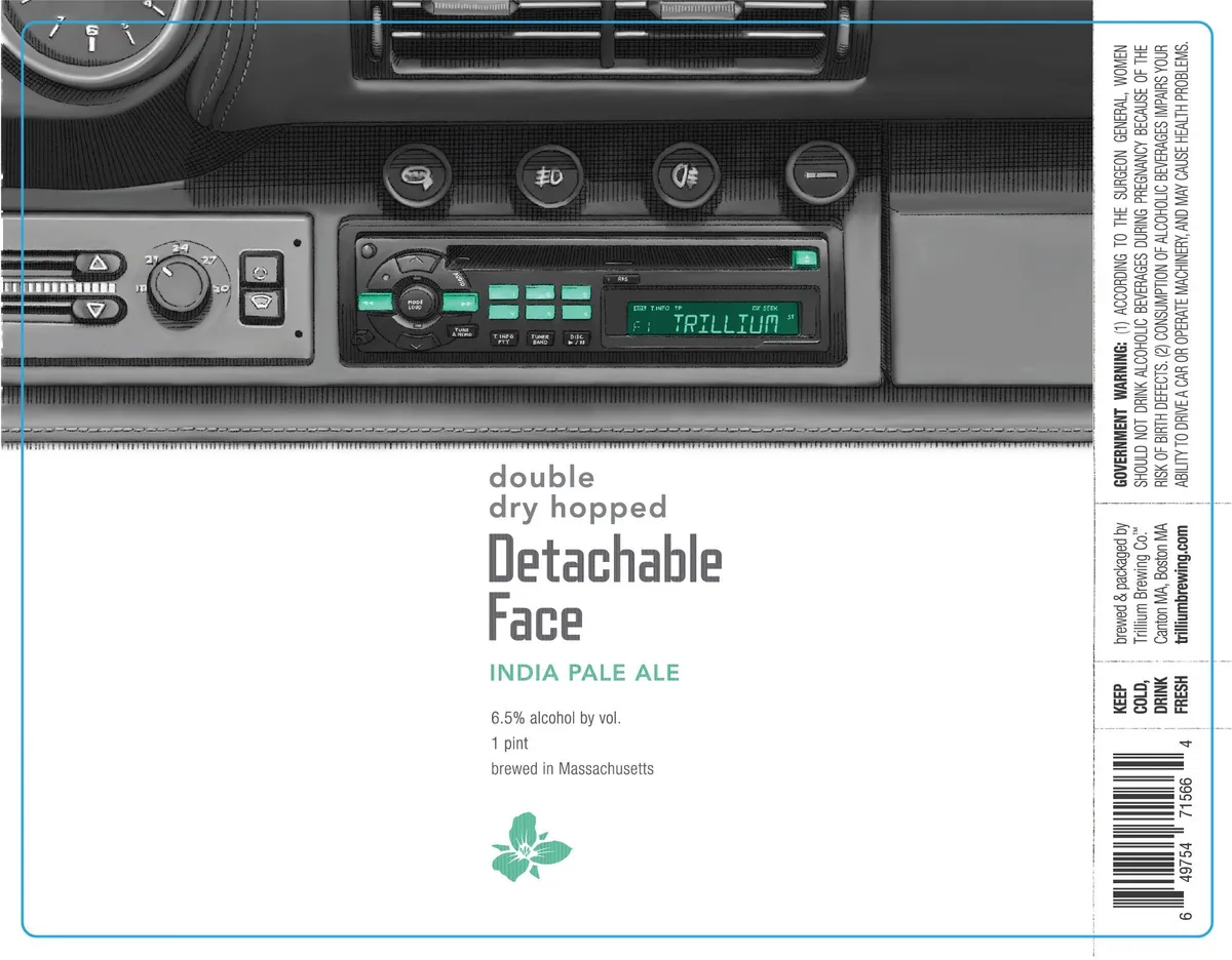 Detachable Face — full label as filed with TTB
