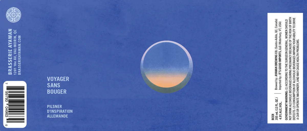 Voyager Sans Bouger — full label as filed with TTB