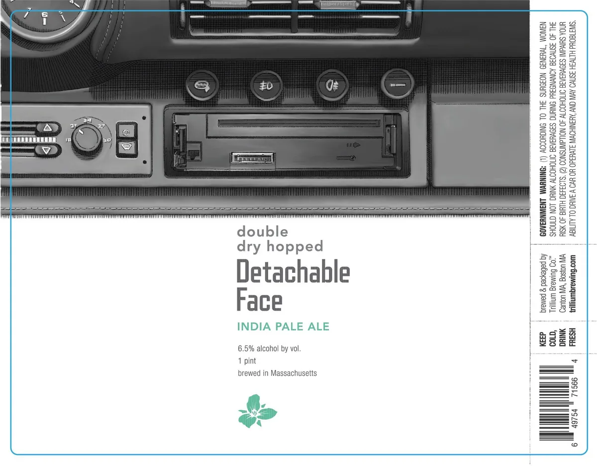 Detachable Face — full label as filed with TTB