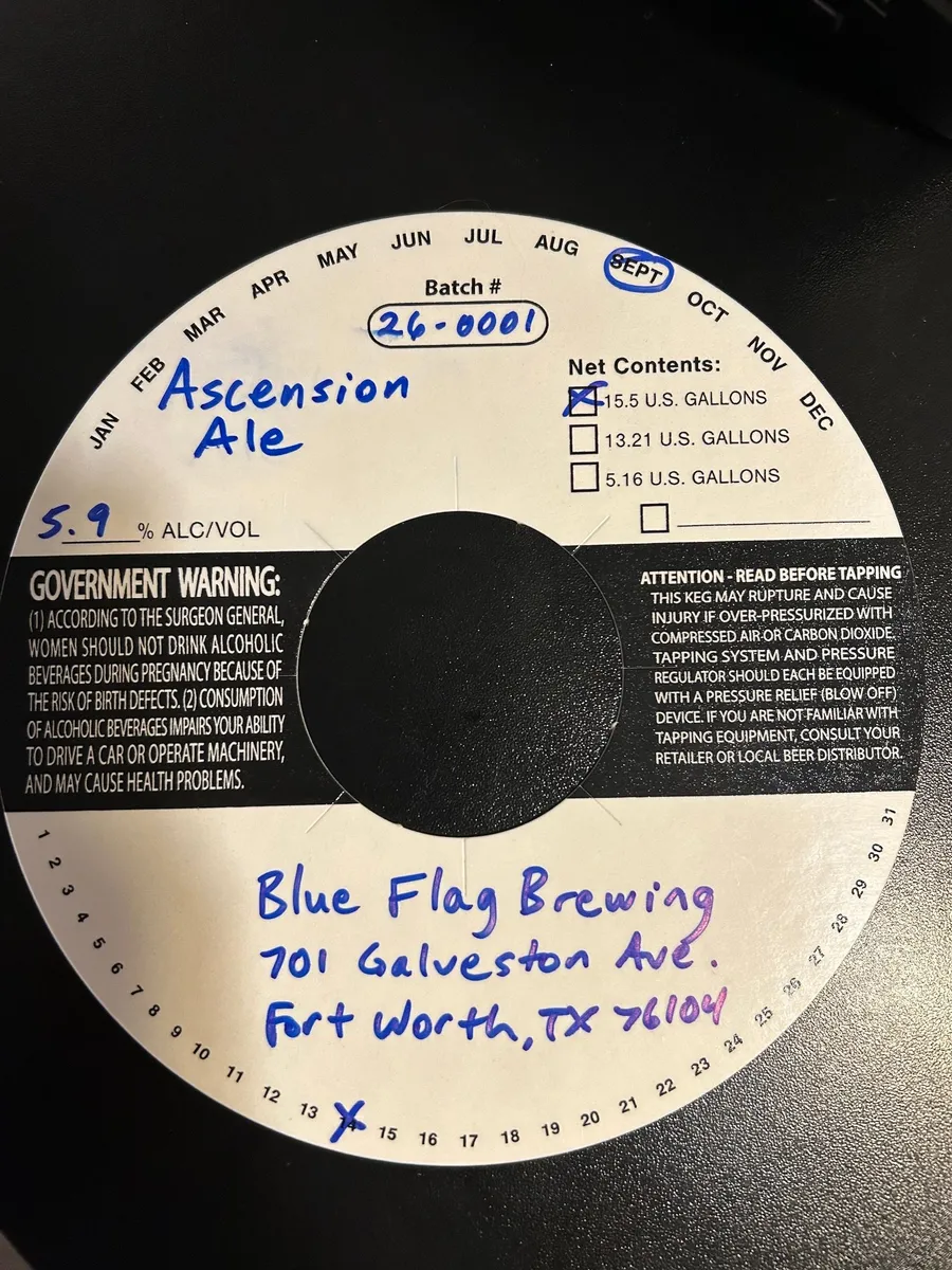 Ascension Ale — full label as filed with TTB