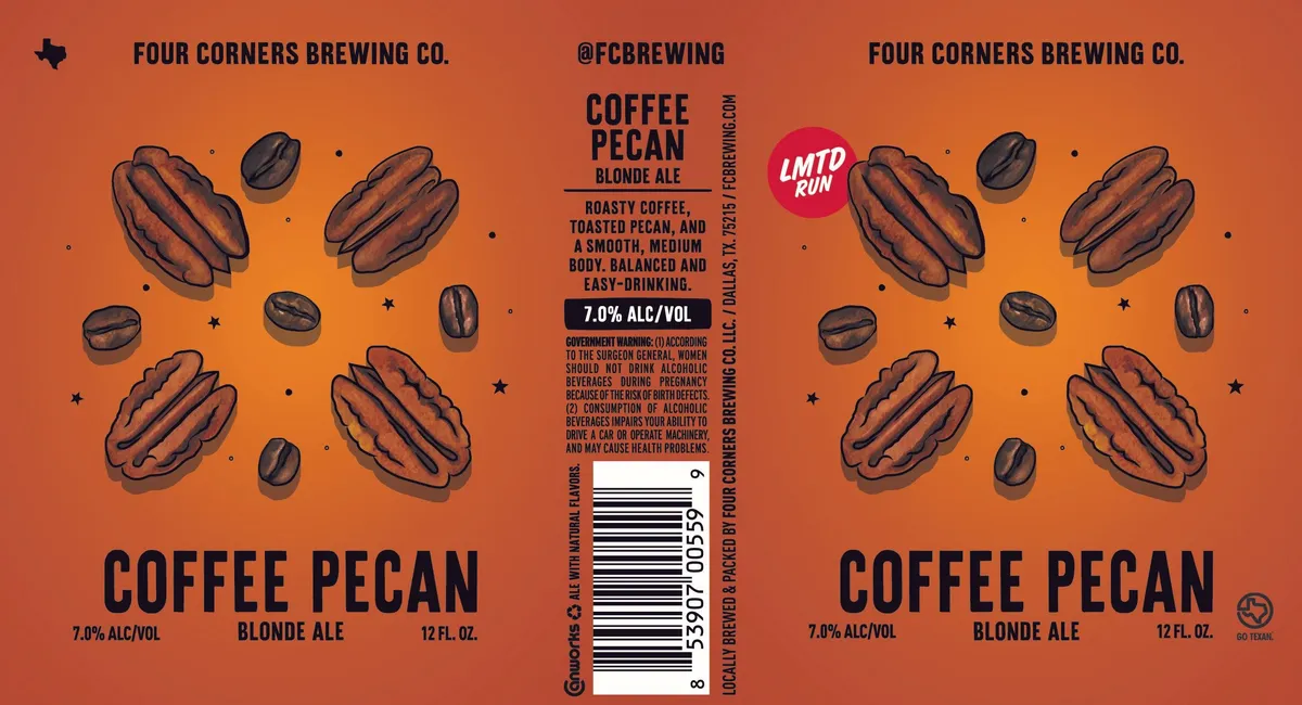 Coffee Pecan Blonde Ale — full label as filed with TTB