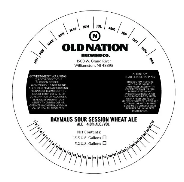 Daymaus Sour Session Wheat Ale — full label as filed with TTB