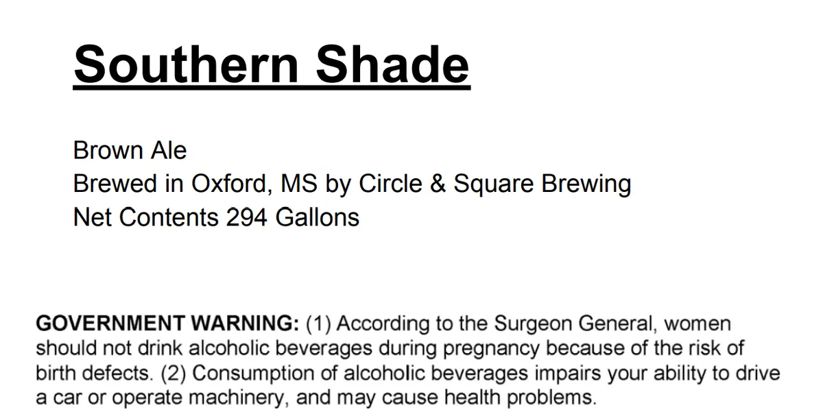 Southern Shade label