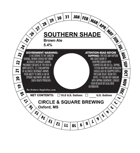 Southern Shade — full label as filed with TTB