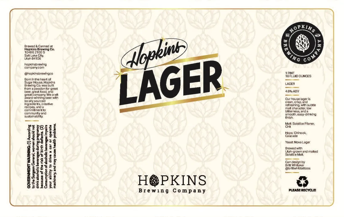 Hopkins Lager label
