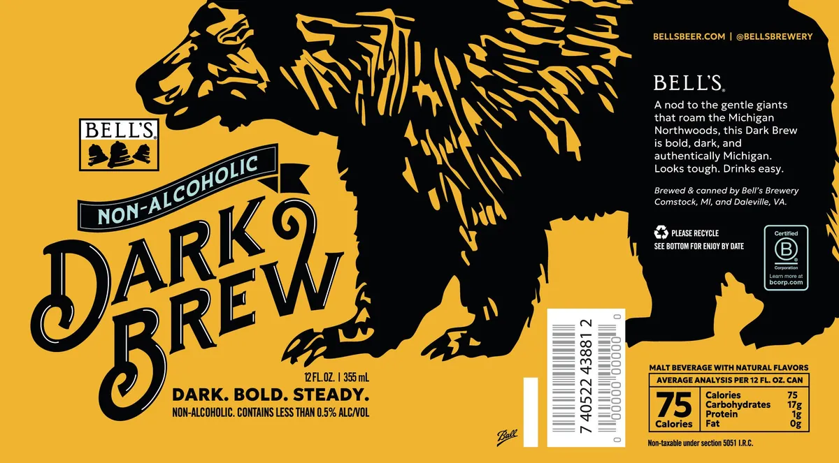 Non-Alcoholic Dark Brew label