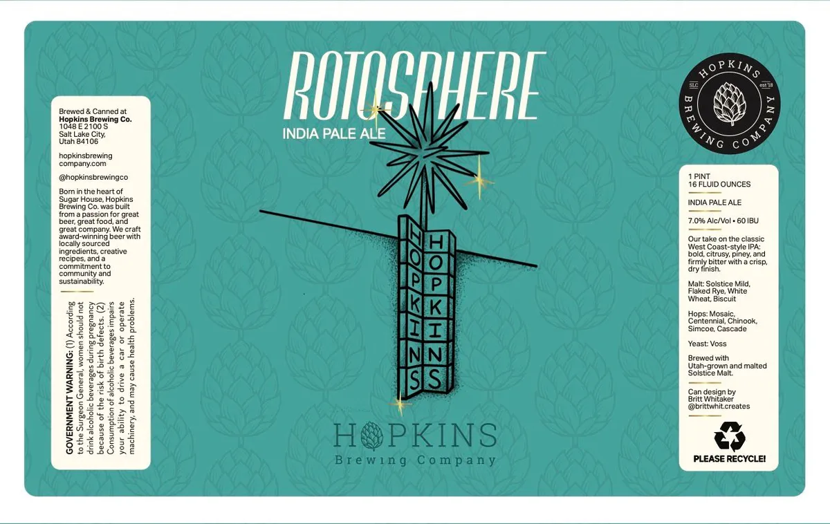 Rotosphere India Pale Ale label