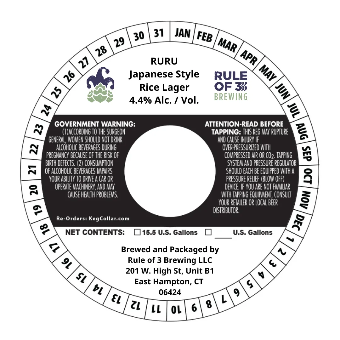 Ruru — full label as filed with TTB