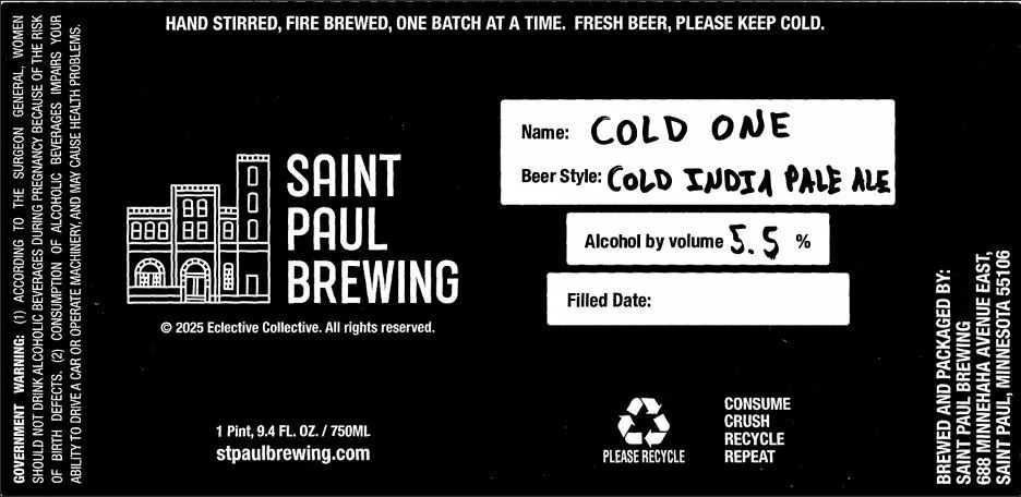 Cold One — full label as filed with TTB