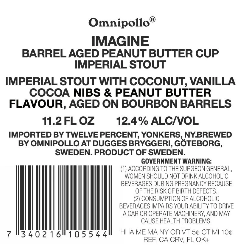 Imagine Barrel Aged Peanut Butter Cup Imperial Stout label