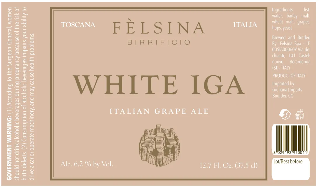 White Iga label