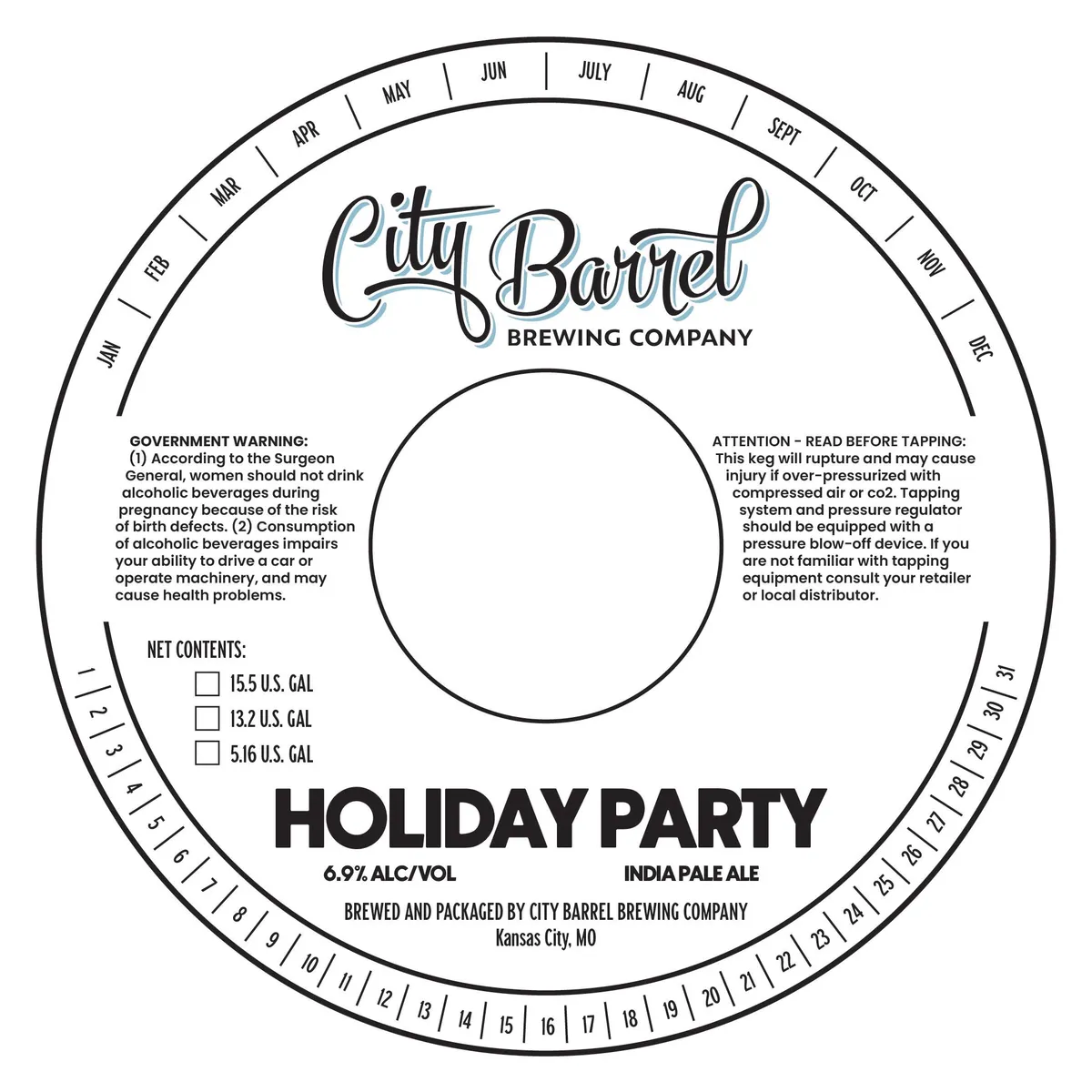 Holiday Party — full label as filed with TTB