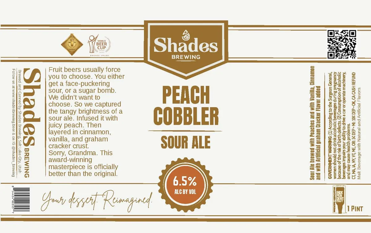 Peach Cobbler label
