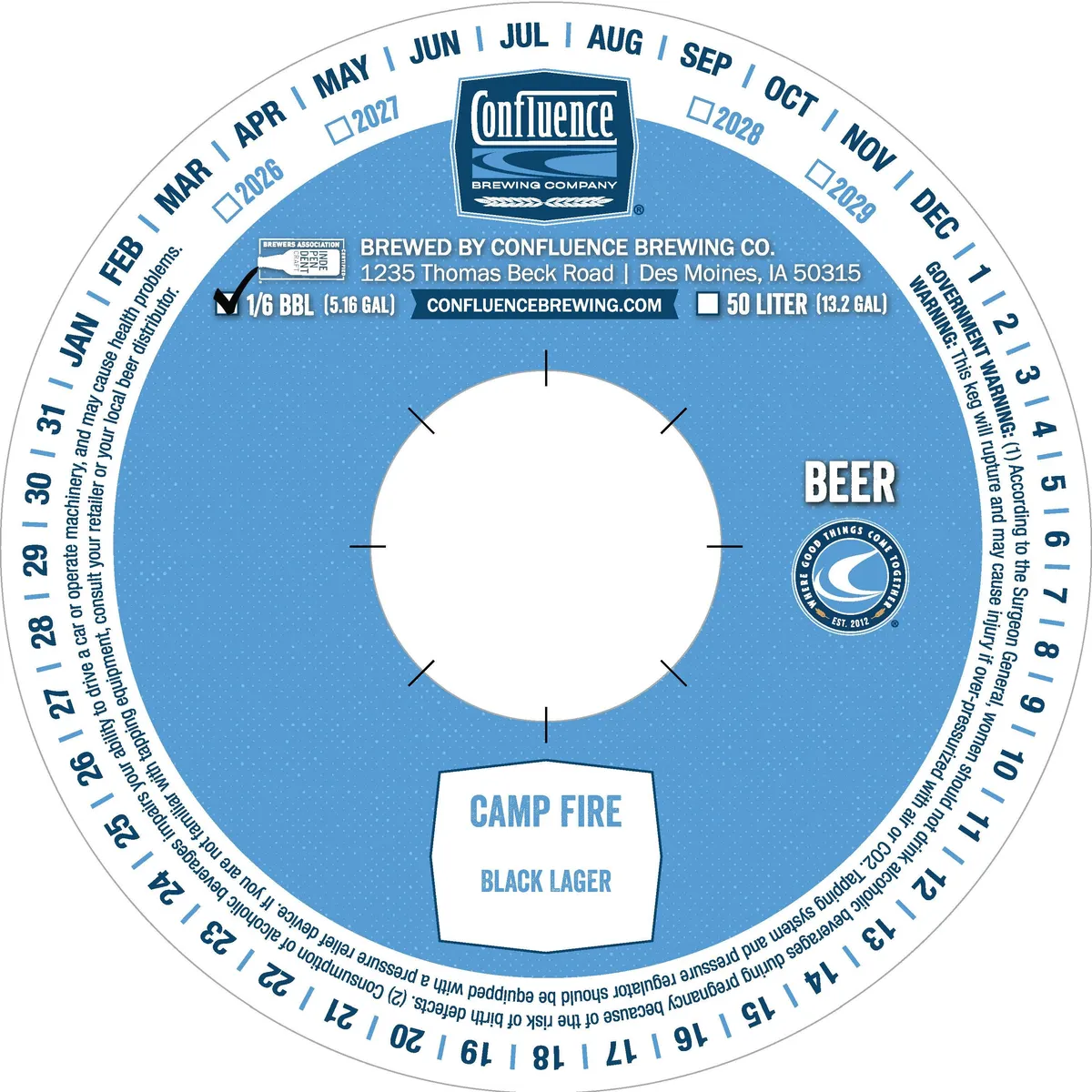 Camp Fire Black Lager — full label as filed with TTB