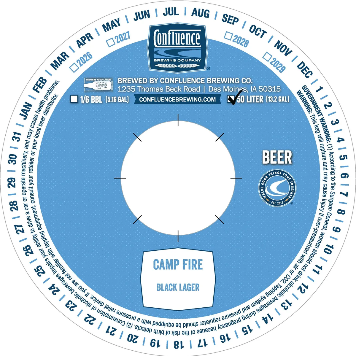 Camp Fire Black Lager — full label as filed with TTB