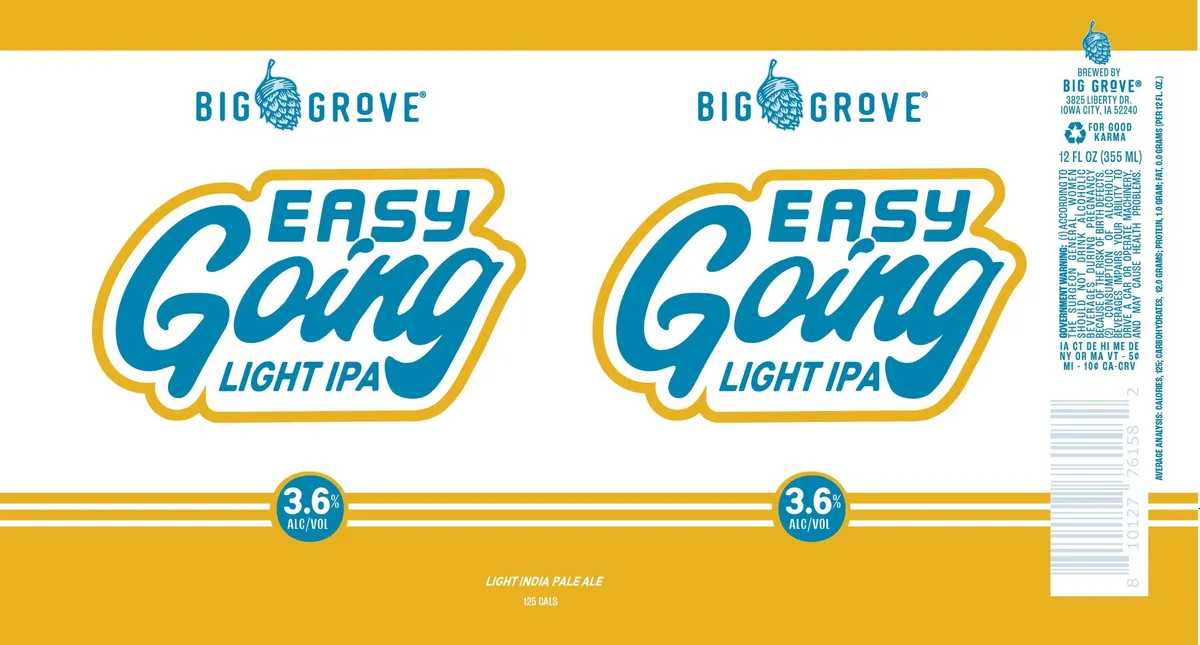 Easy Going Light IPA label