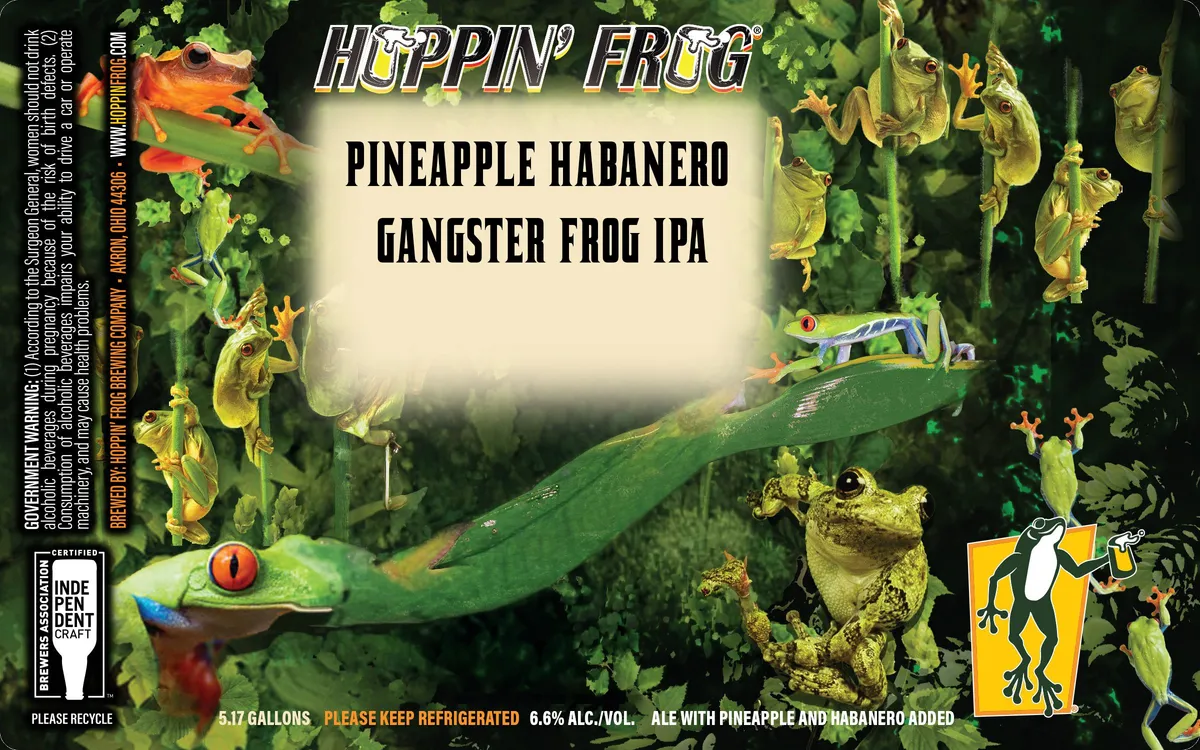 Pineapple Habanero Gangster Frog IPA — full label as filed with TTB