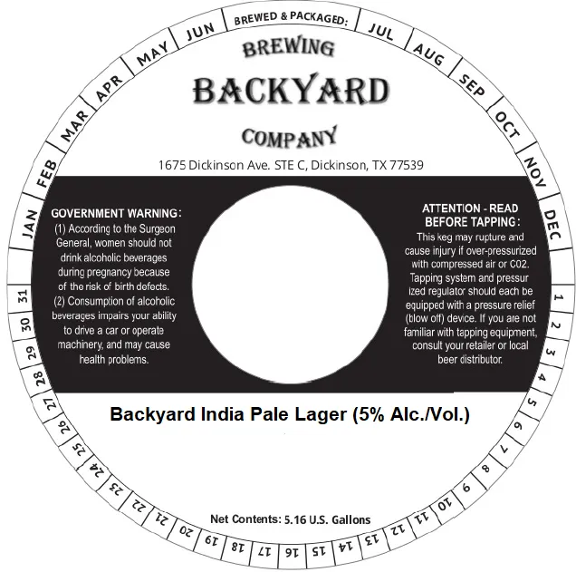 Backyard India Pale Lager label