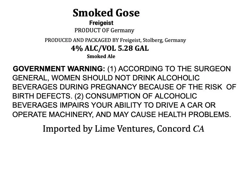 Smoked Gose label