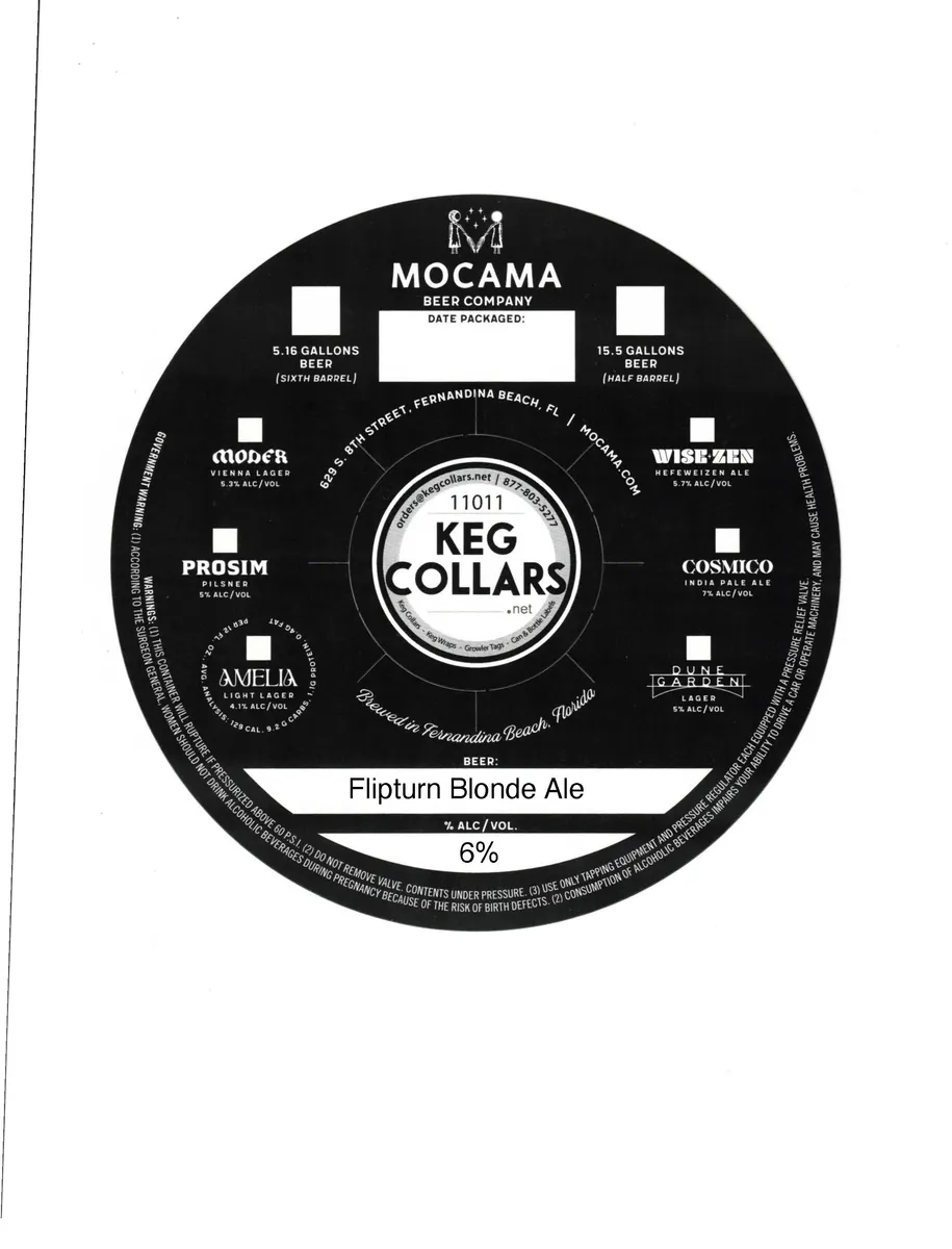Flipturn Blonde Ale — full label as filed with TTB