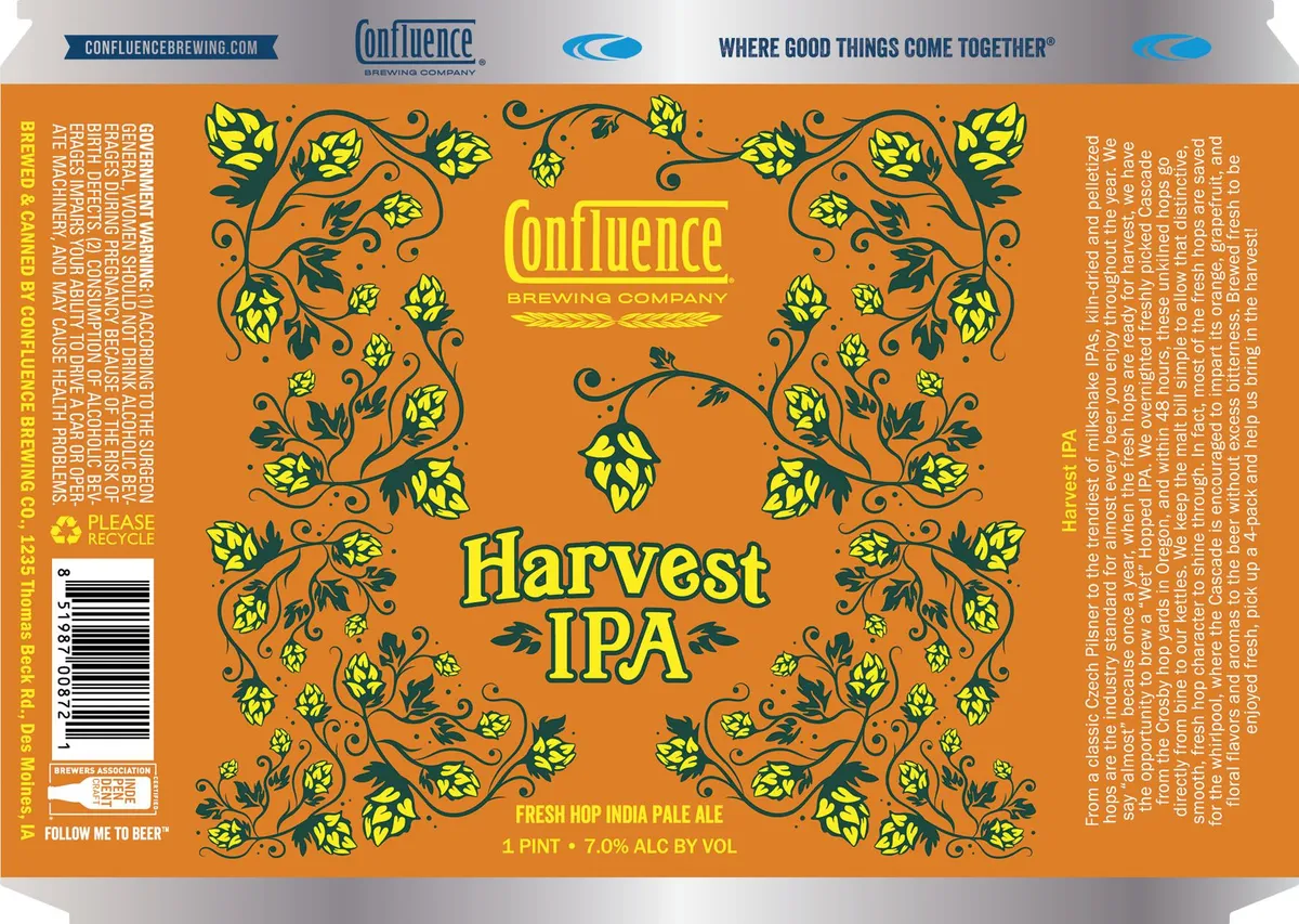 Harvest IPA — full label as filed with TTB