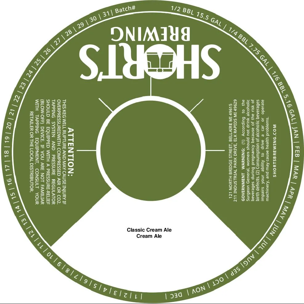 Classic Cream Ale — full label as filed with TTB