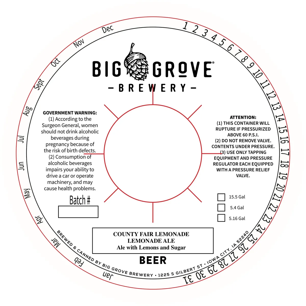 County Fair Lemonade — full label as filed with TTB