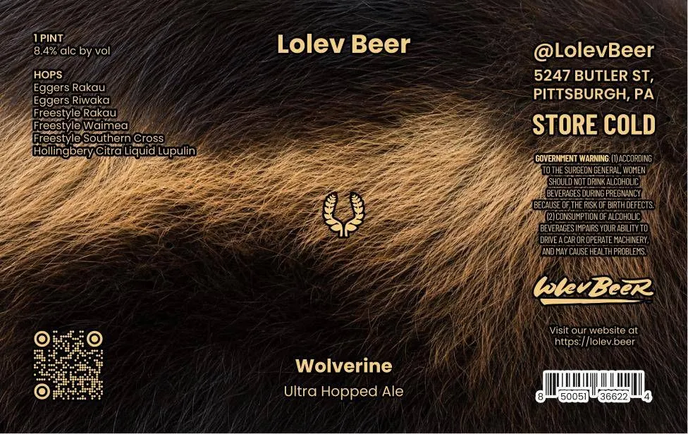 Wolverine — full label as filed with TTB