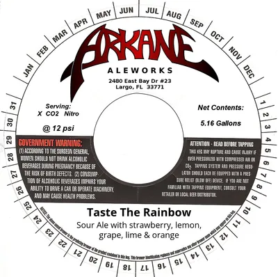 Taste The Rainbow label