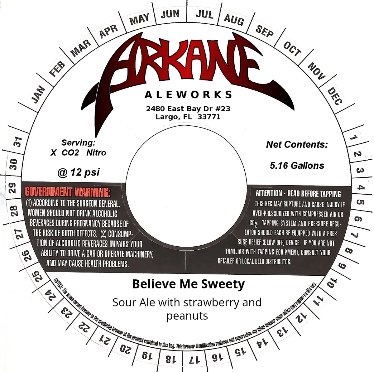 Believe Me Sweety — full label as filed with TTB