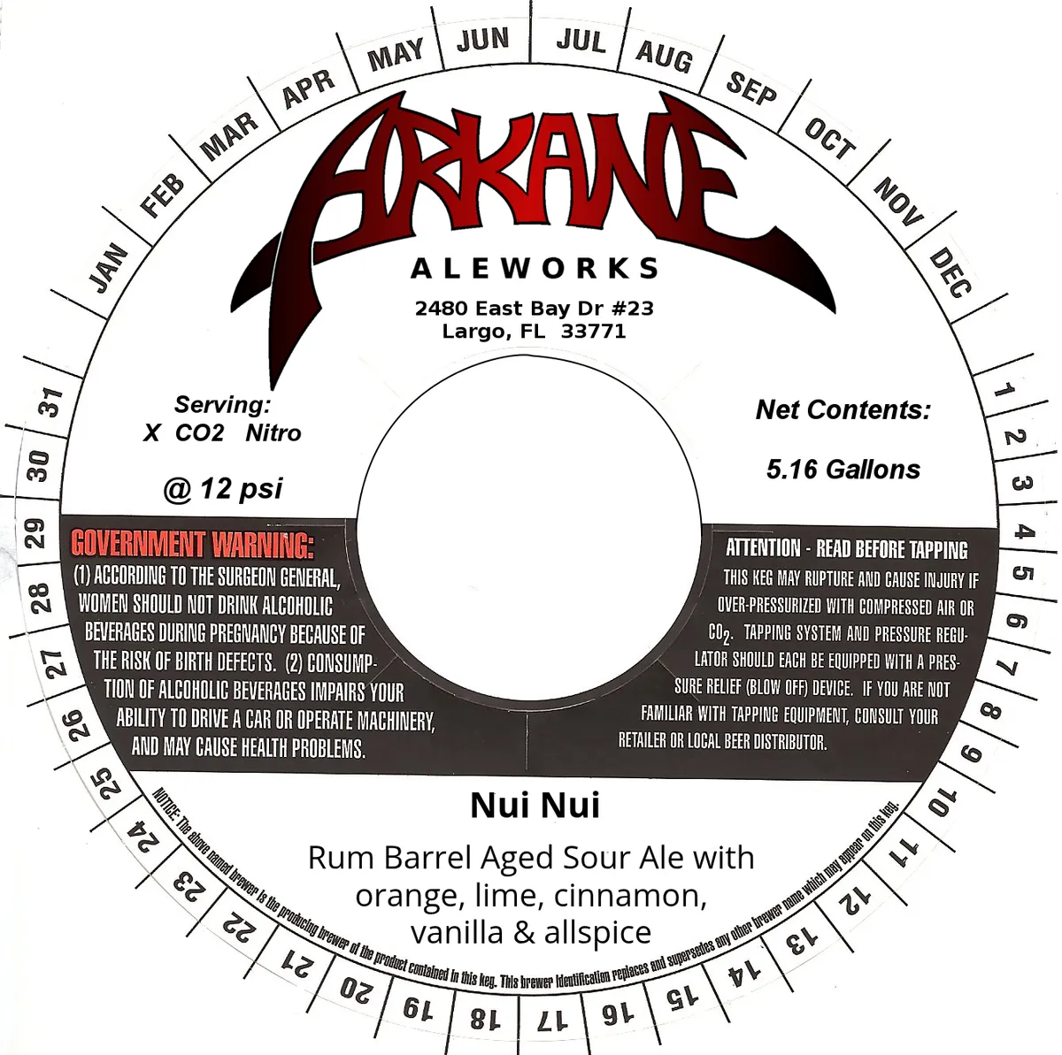Nui Nui — full label as filed with TTB