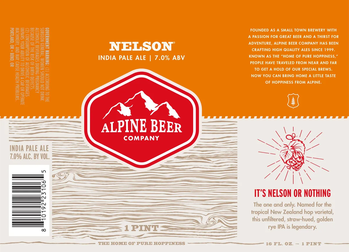 Nelson — full label as filed with TTB