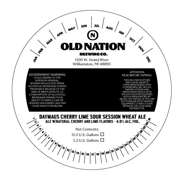 Daymaus Cherry Lime — full label as filed with TTB