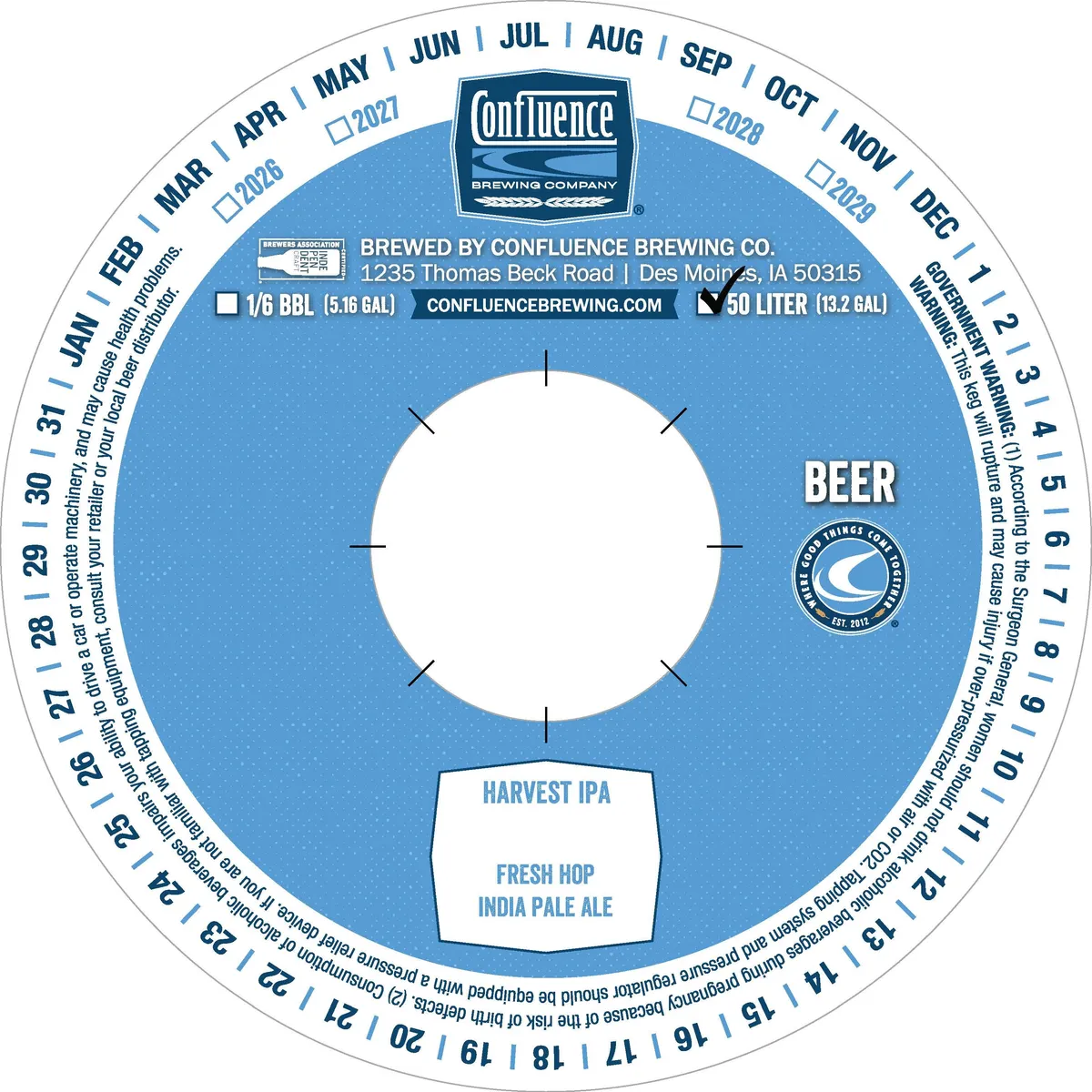 Harvest IPA — full label as filed with TTB