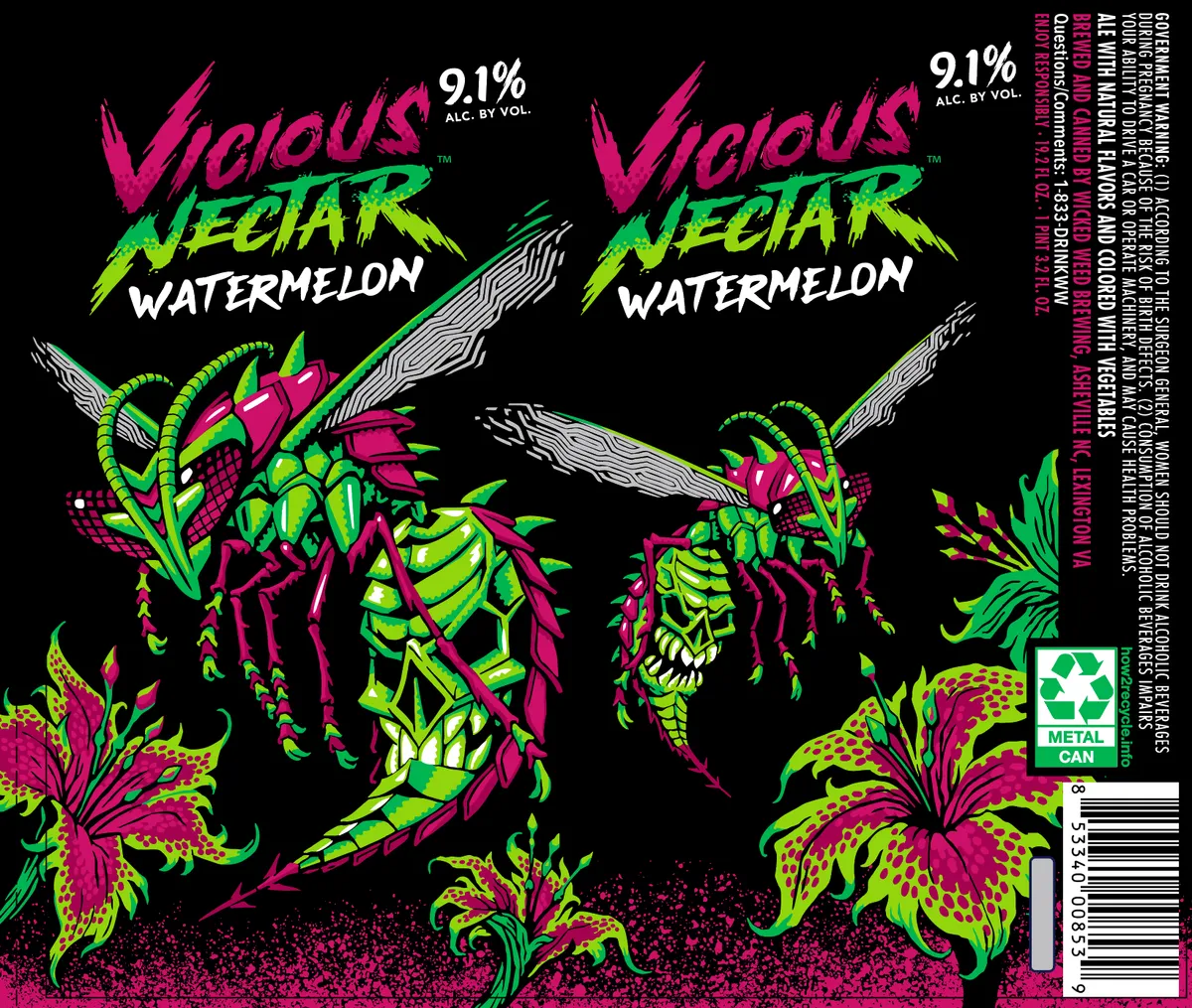 Vicious Nectar Watermelon label
