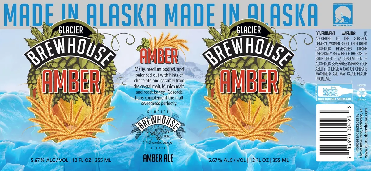Glacier Brewhouse Amber label