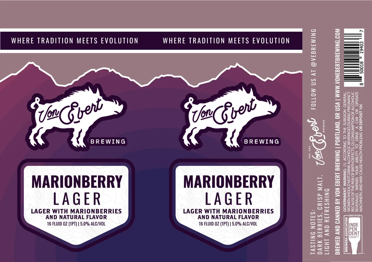 Marionberry Lager label