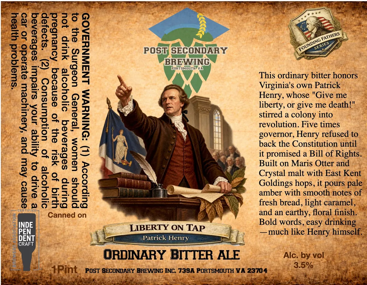 Liberty On Tap label