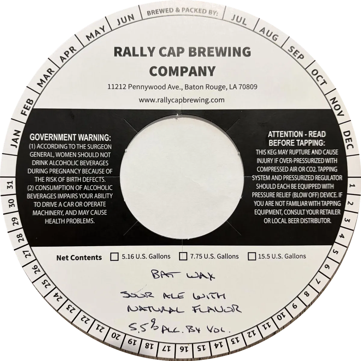 Bat Wax — full label as filed with TTB