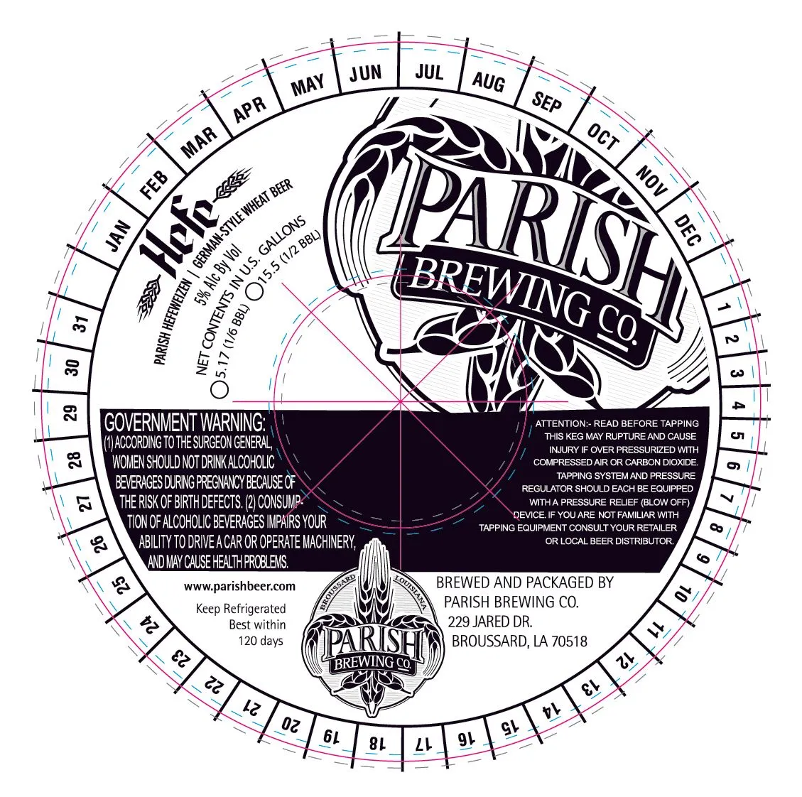 Parish Hefe — full label as filed with TTB